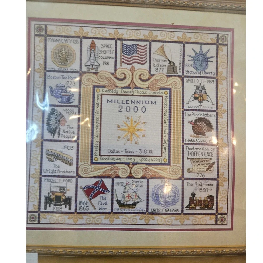 Vintage USA Millennium Sampler‎ Cross Stitch Kit NIP 1999